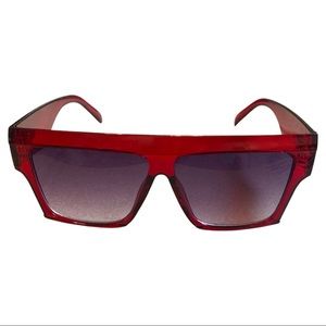 Red sunglasses 🕶 translucent frames wide fit